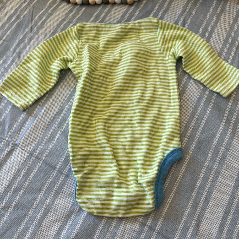 Gerber Green and Blue Bodysuit with Dinosaur Design - Picture 4 of 4